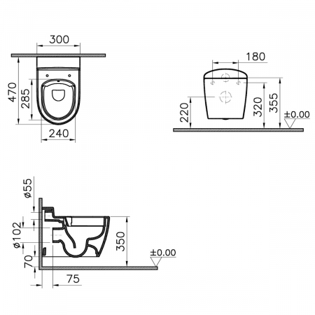 Vas WC copii smoothflush suspendat 47cm | 7360B003-0075 [1]