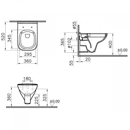 Vas WC smoothflush suspendat 52cm | 7508L003-0075 [1]
