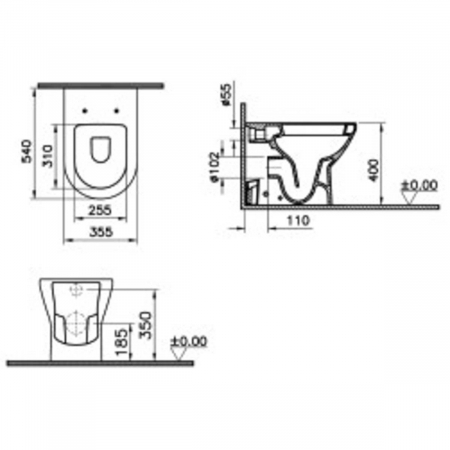 Vas WC stativ lipit de perete | 7133B003-0075 [1]