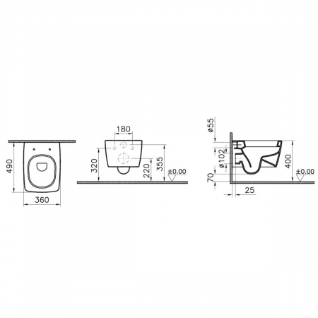 Vas WC suspendat 48cm, compact | 5671B003-0075 [1]