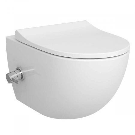Vase de toaleta - Vas WC suspendat cu functie bideu, cu robinet incastrat cu cartus apa calda si rece pe stanga 54cm | 4448B003-7211