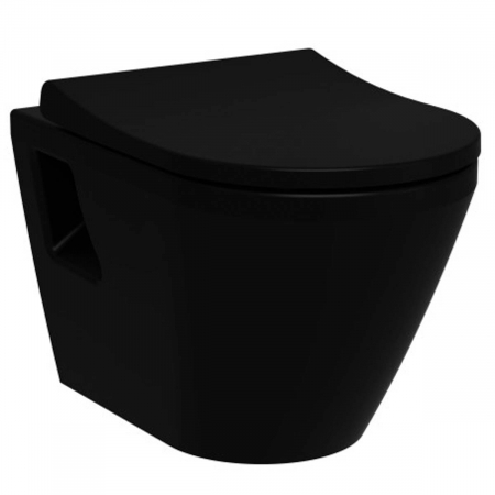 Vase de toaleta - Vas WC suspendat rimless 52cm negru mat | 7062B083-0075