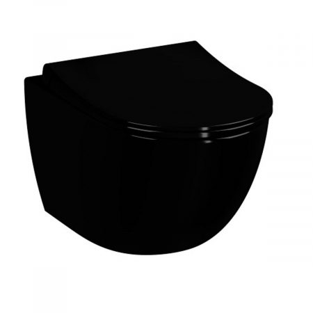 Vase de toaleta - Vas WC suspendat rimless 54cm, negru | 7748B070-0075
