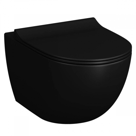 Vase de toaleta - Vas WC suspendat rimless 54cm, negru mat | 7748B083-0101