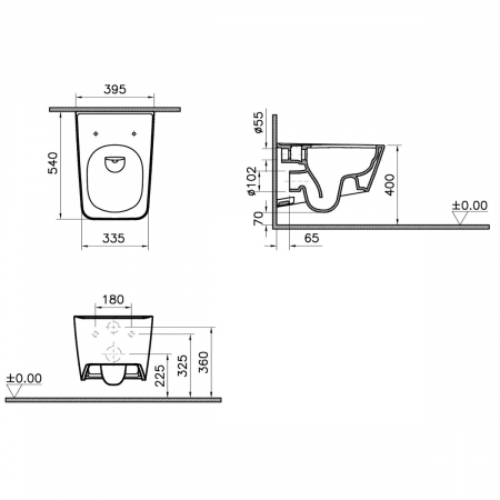 Vas WC suspendat rimless 56cm, culoare piatra gri mat | 7245B476-0075 [1]