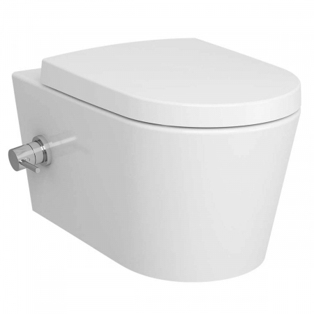 Vase de toaleta - Vas WC suspendat rimless cu functie bideu, cu robinet incastrat apa calda / rece pe stanga | 5176B003-7211