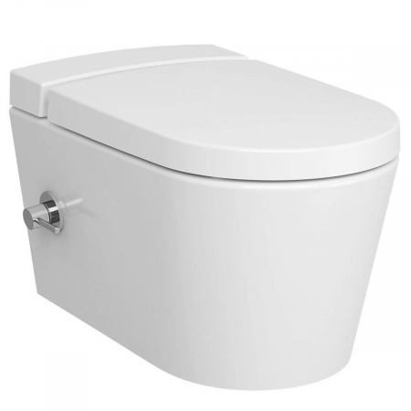 Vase de toaleta - Vas WC suspendat rimless cu functie bideu, cu robinet incastrat pe stanga, cu rezervor VitrA fresh cleaner | 5176B003-1687