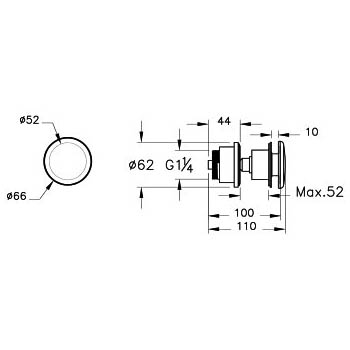 Ventil / capac scurgere din ceramica pentru lavoar baie alb | 6392L403-0159 [1]