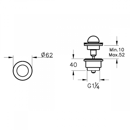 Ventil scurgere crom push-open | A45170 [1]