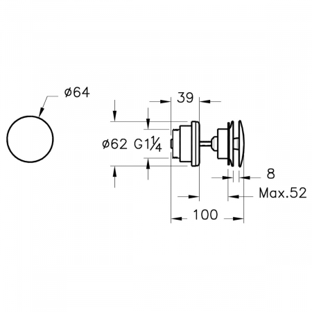 Ventil scurgere cupru universal push-open | A4514926 [1]