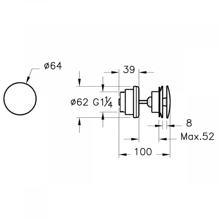 Ventil scurgere nichel periat universal push-open | A4514934 [1]