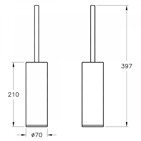 Perie WC cu suport, free standing, negru | A4489336 [1]