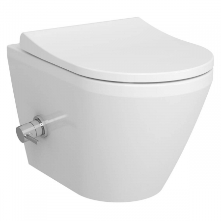 Vase de toaleta - Vas WC suspendat rimless 54cm robinet bideu termostatic integrat 54cm, alb | 7041B003-7211