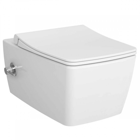 Vase de toaleta - WC suspendat rimless, 56cm, cu functie bideu, cu robinet incastrat pe stanga | 7672B003-1684