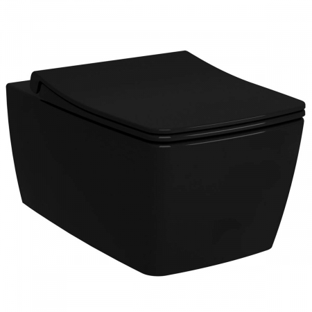 Vase de toaleta - WC suspendat rimless, 56cm, negru | 7672B070-0101