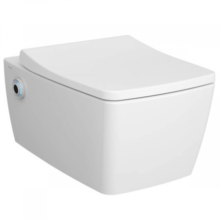 Vase de toaleta - WC suspendat rimless, robinet bideu touchfree integrata, 56cm, alb | 7672B403-6592