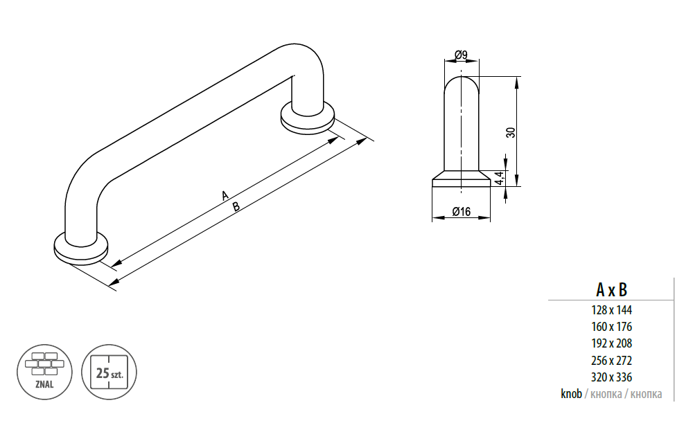 REJS Maner mobila LIRA 160 mm, negru mat [2]