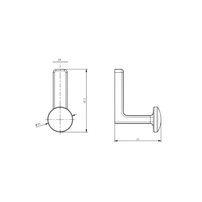 Agatatoare cuier ARCO 62x46 mm, negru mat [2]