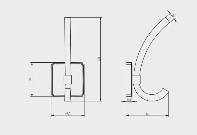 Agatatoare cuier CAPITAL 123x62 mm, 2 agatatori, negru mat [2]