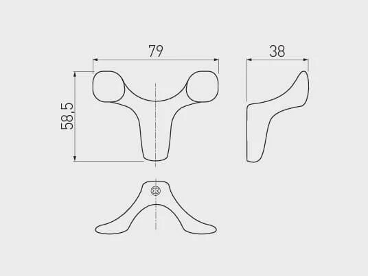 Agatatoare cuier TOLEDO B0 79x58 mm, 2 agatatori, cromat [2]