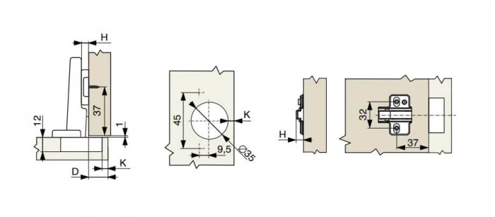 Balama aplicata NC20, soft-close, placuta reglaj 3D [4]