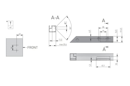 Balama semiaplicata fara arc, Silento Pro, pentru profil (rama) aluminiu, negru [4]