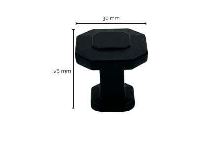 Buton mobila BERLIN 30x28 mm, negru mat [6]