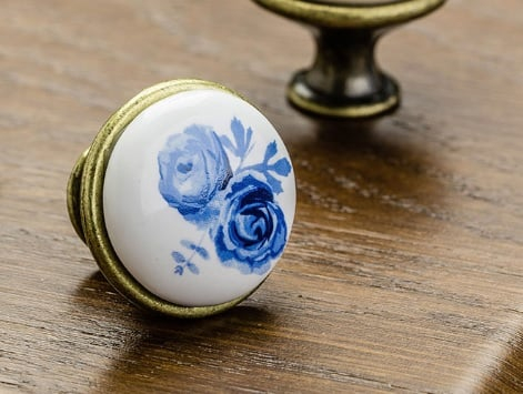 Buton mobila Blue Rose auriu [2]