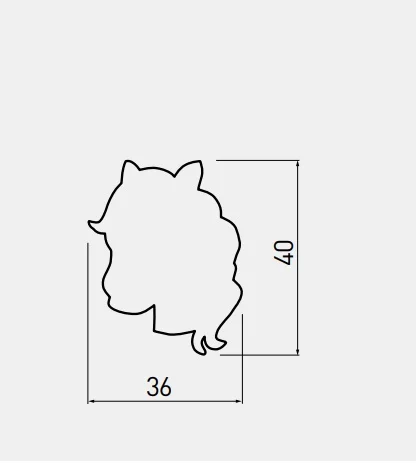 Buton mobila copii - Calut roz 36x40 mm [2]