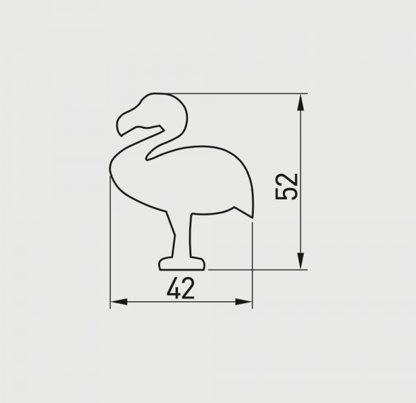 Buton mobila copii FLAMINGO 42x52 mm, gri [2]