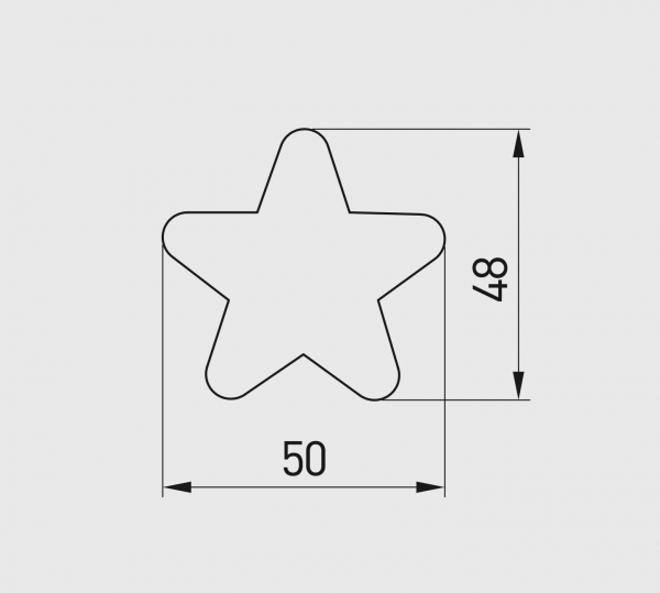 Buton mobila copii Star 50x48 mm, roz [2]