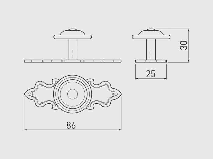 Buton mobila cu sild WP1136, alama antichizata [2]