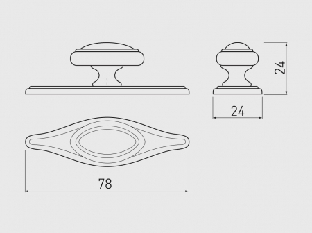 Buton mobila cu sild WP1152, alama antichizata [2]