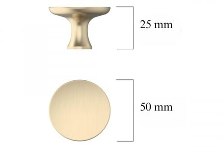 Buton mobila LOTUS 50x25 mm, brushed gold [3]