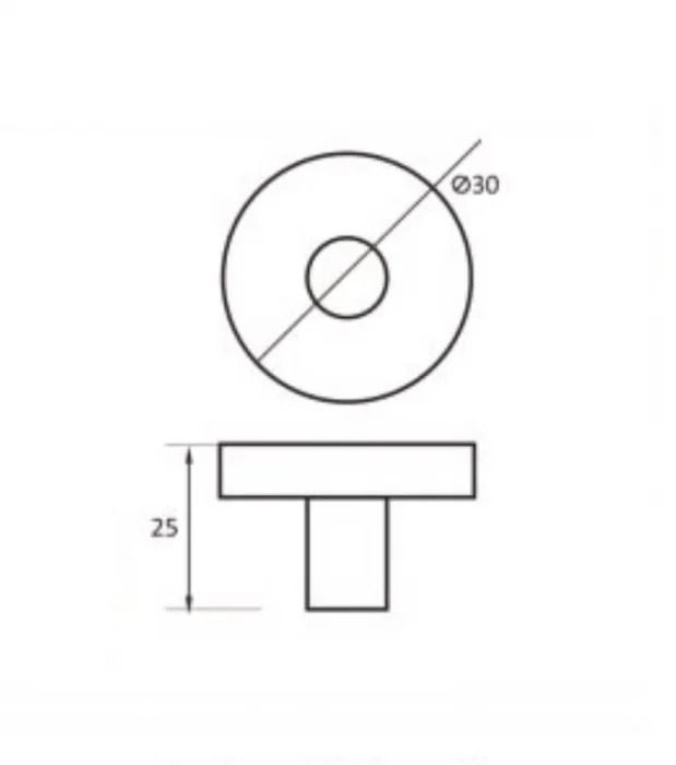 Buton mobila MOON rotund 30x25 mm, auriu periat [2]
