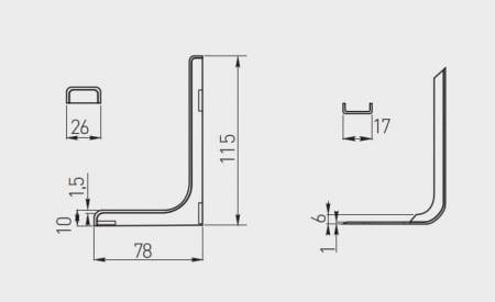 Consola raft (polita) WS12, 78x115 mm, set 2 buc, alb [2]