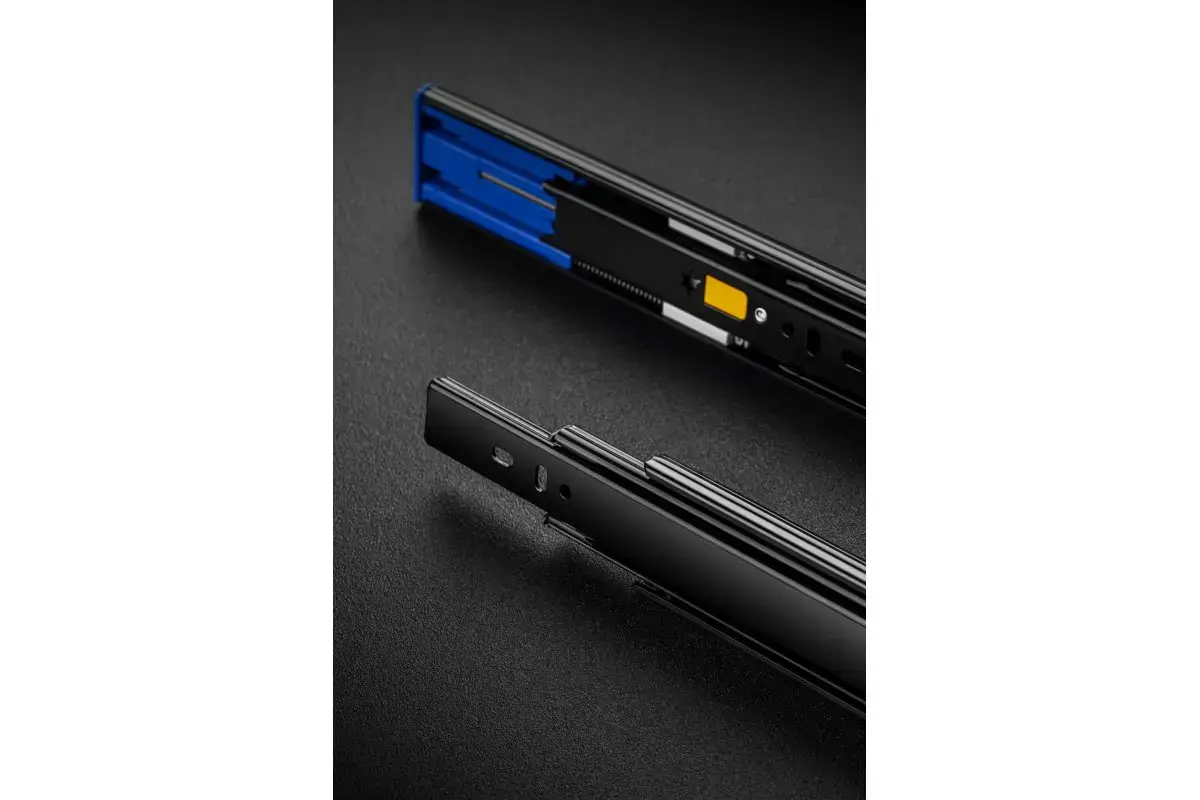 Glisiera bile 350 mm Versalite Plus+, soft-close, extragere totala, 40 kg, negru mat [2]