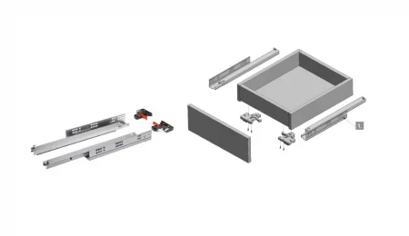 Glisiera Modern Slide 250 mm, soft-close, extragere totala, reglaj 3D, pal 18 mm, 30 kg [3]