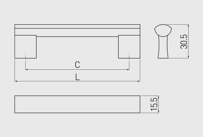 Maner mobila B311 96 mm, aluminiu [2]