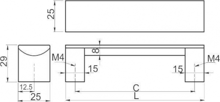 Maner mobila B337 320 mm, cromat [3]