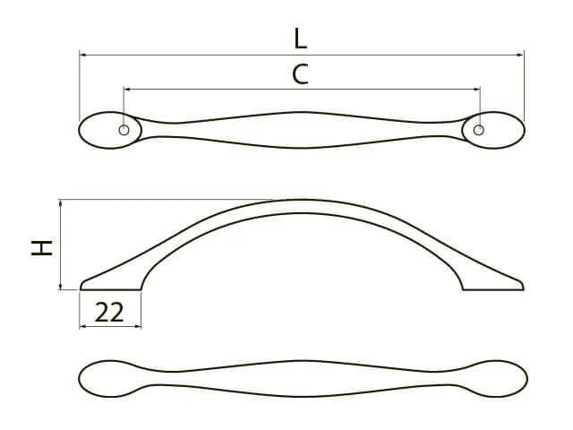 Maner mobila CAMAIO 96 mm, alama antichizata [3]