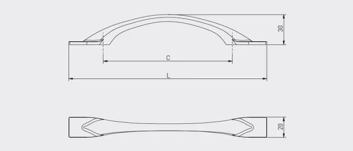 Maner mobila FLOW 128 mm, champagne [4]