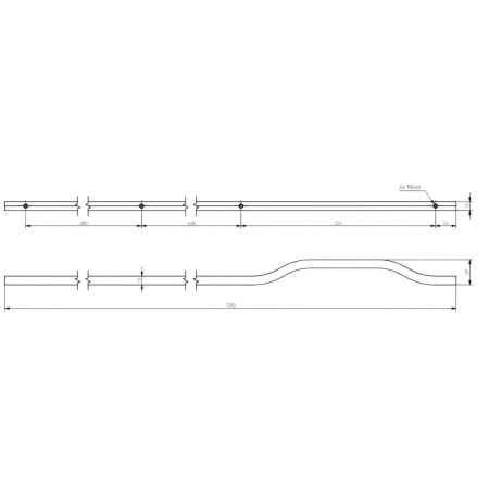 Maner mobila GRAVEL LONG 1200 mm, alb mat [4]