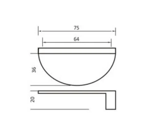 Maner mobila HALF MOON 64 mm, aluminiu [2]