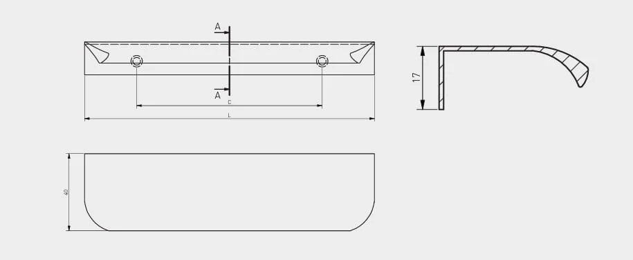 Maner mobila HEXA LONG 150 mm, inox [6]