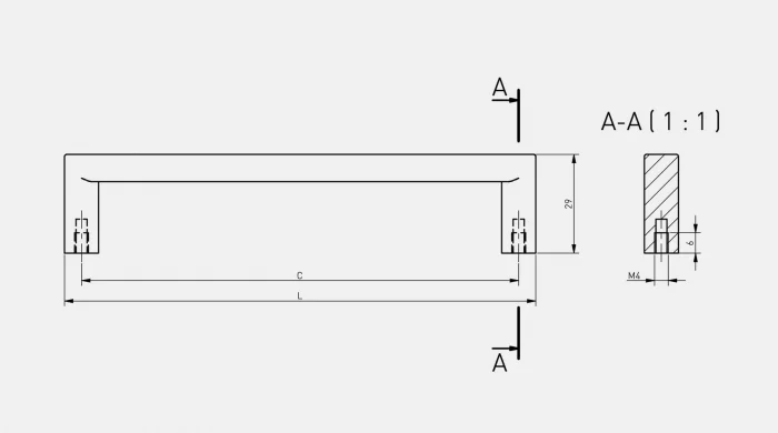 Maner mobila NYXA 320 mm, negru mat [2]