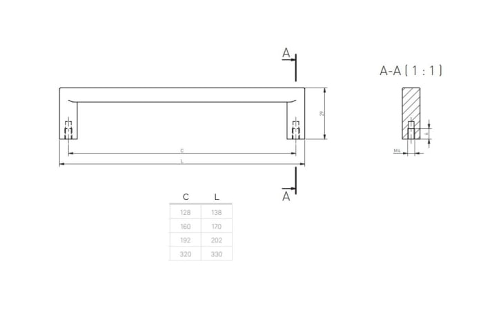 Maner mobila NYXA 128 mm, antracit [4]