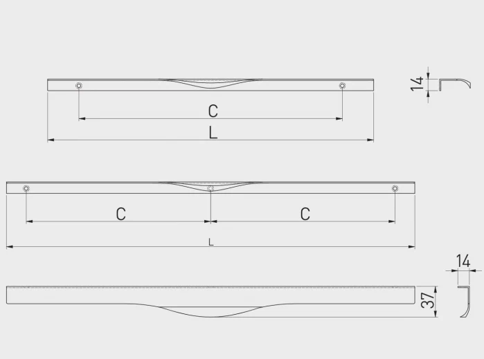 Maner mobila PICADO 296 mm, negru mat [2]