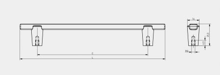Maner mobila RAY 128 mm, brushed gold [4]