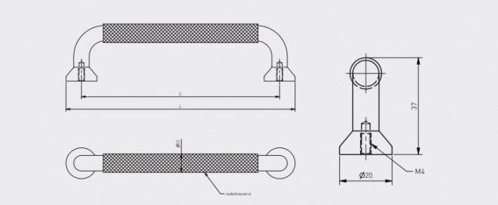 Maner mobila STRUCTURE 192 mm, negru mat [2]